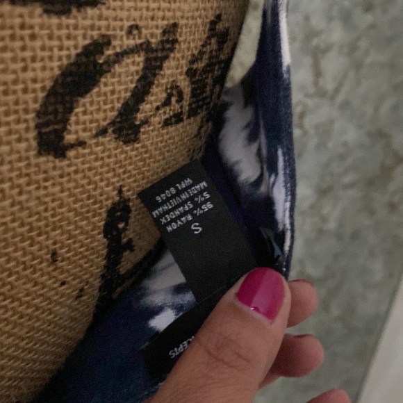 INC Like new blue tie die cotton sundress. Rouched at waist and very flattering. - Picture 4 of 4